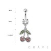 CHERRY DANGLE 316L SURGICAL STEEL BELLY BUTTON RING